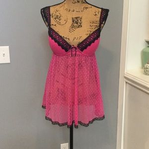 Seductivewear Pink/Black Hearts Nightie